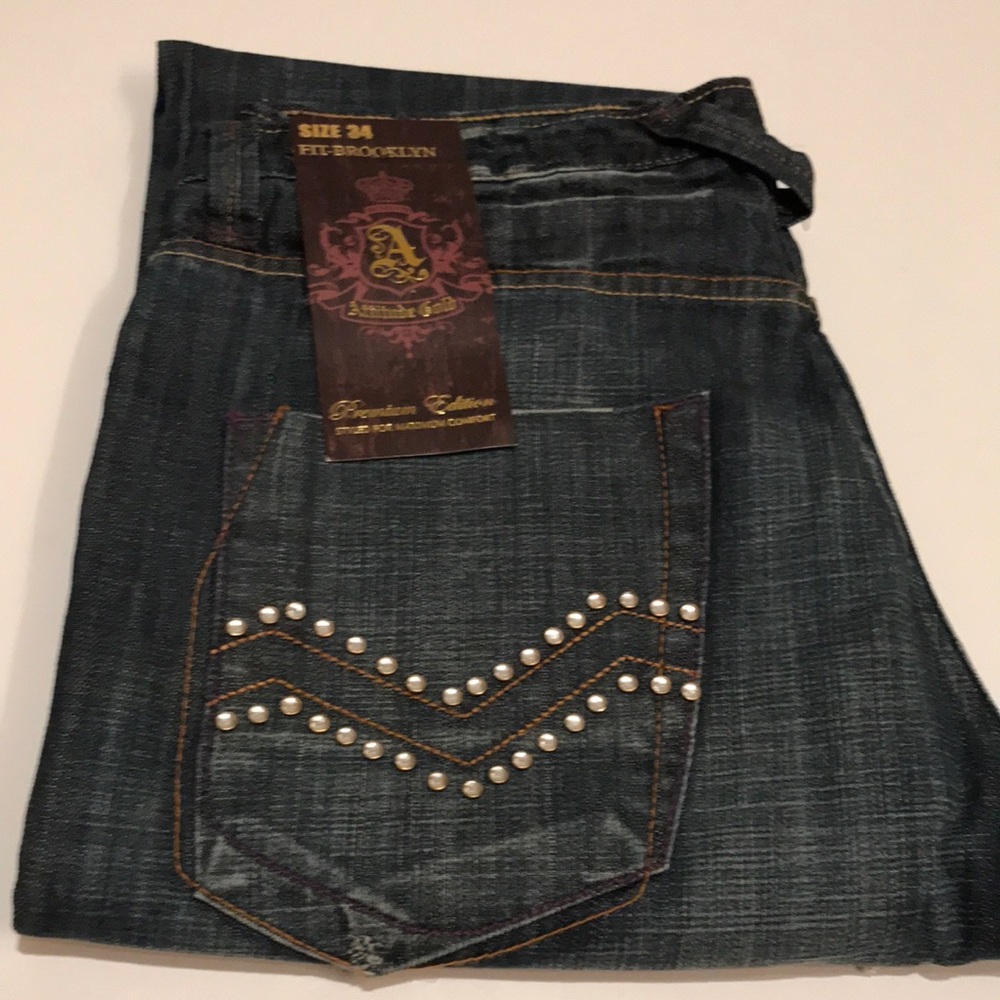 NWT ATTITUDE GOLD BROOKLYN PREMIUM EDITION 34 men’s jeans straight 34x32